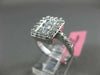 ESTATE LARGE 1.02CT ROUND & BAGUETTE DIAMOND 18KT WHITE GOLD 3D ENGAGEMENT RING