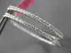 ESTATE LARGE 2.24CT DIAMOND 18K WHITE GOLD OVAL INSIDE OUT HOOP HANGING EARRINGS
