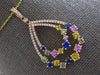 LARGE 2.14CT DIAMOND & AAA MULTI COLOR SAPPHIRE 18KT ROSE GOLD TEAR DROP PENDANT