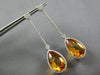 EXTRA LARGE 24.75CT DIAMOND & AAA CITRINE 14K WHITE GOLD FLOWER HANGING EARRINGS