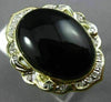 ESTATE EXTRA LARGE .24CT DIAMOND & AAA ONYX 14KT YELLOW GOLD 3D FLOWER FUN RING