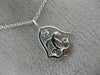ESTATE .13CT DIAMOND 14K WHITE GOLD 3D CLASSIC OPEN FILIGREE BELL LOVE PENDANT