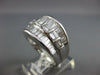 ESTATE LARGE 2.81CT DIAMOND 18KT WHITE GOLD 3D BAGUETTE CLASSIC ANNIVERSARY RING