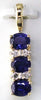 1.36CT DIAMOND & AAA SAPPHIRE 14KT YELLOW GOLD 3D OVAL & ROUND FLOATING PENDANT