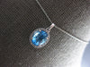 1.67CT DIAMOND & AAA BLUE TOPAZ 14KT WHITE GOLD 3D OVAL & ROUND FLOATING PENDANT