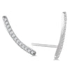 ESTATE .13CT DIAMOND 14KT WHITE GOLD 3D CLASSIC ROUND FUN EAR CLIMBER EARRINGS
