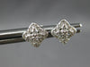 ESTATE .32CT DIAMOND 14KT WHITE GOLD 3D CLUSTER SQUARE FLOWER STUD EARRINGS