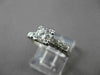 ANTIQUE WIDE .62CT ROUND DIAMOND PLATINUM FISHTAIL ENGAGEMENT RING #23370