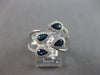 WIDE 1.39CT DIAMOND & AAA SAPPHIRE 14KT WHITE GOLD PEAR SHAPE & ROUND LOVE RING