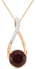 1.6CT DIAMOND & AAA GARNET 14KT ROSE GOLD 3D TEAR DROP INFINITY FLOATING PENDANT