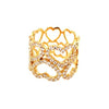 ESTATE .97CT DIAMOND 18KT YELLOW GOLD 3D CLASSIC MULTI HEART FUN LOVE RING