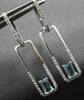 .92CT DIAMOND & AAA AQUAMARINE 14KT WHITE GOLD 3D EMERALD CUT & ROUND EARRINGS