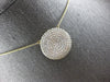 ESTATE LARGE 1.79CT DIAMOND 14KT YELLOW GOLD ROUND PAVE CIRCULAR LOVE NECKLACE
