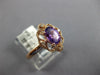 WIDE .74CT DIAMOND & AAA AMETHYST 14KT ROSE GOLD OVAL FILIGREE FLOWER FUN RING
