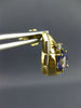 ESTATE 1.36CT DIAMOND PEAR TANZANITE 14K YELLOW GOLD POST FILIGREE EARRINGS 9762