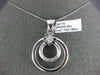 ESTATE LARGE .19CT DIAMOND 18KT WHITE GOLD CIRCLE OF LIFE MATTE & SHINY PENDANT