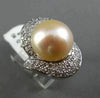 ESTATE MASSIVE 2.46CT DIAMOND 18KT WHITE GOLD SOUTH SEA PEARL INFINITY LOVE RING