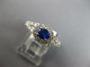 ESTATE .93CT DIAMOND & AAA SAPPHIRE 18KT WHITE GOLD OVAL & ROUND ENGAGEMENT RING