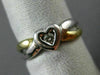ESTATE .06CT DIAMOND 14KT WHITE & YELLOW GOLD 3D SOLITAIRE HEART FUN RING #15388