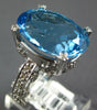 LARGE 16.06CT DIAMOND & AAA BLUE TOPAZ 14KT WHITE GOLD 3D OVAL & ROUND FUN RING