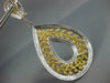 ESTATE EXTRA LARGE 27.5CT WHITE & FANCY YELLOW DIAMOND 18K GOLD HANGING EARRINGS