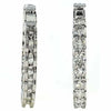 2.91CT DIAMOND 18KT WHITE GOLD SHARED PRONG LUCIDA HOOP HUGGIE HANGING EARRINGS