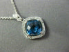 ESTATE 1.92CT DIAMOND & AAA BLUE TOPAZ 14K WHITE GOLD 3D FILIGREE ETOILE PENDANT