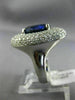 ESTATE LARGE 6.95CT DIAMOND & AAA SAPPHIRE 14KT WHITE GOLD OVAL ENGAGEMENT RING