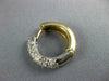 ANTIQUE WIDE .97CT DIAMOND 14KT WHITE & YELLOW GOLD ETOILE HUGGIE EARRINGS #1064