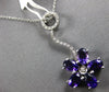3.15CT DIAMOND & AAA AMETHYST 14KT WHITE GOLD CIRCLE OF LIFE OVAL FLOWER PENDANT