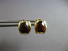 ESTATE 2.0CT AAA GARNET 14KT YELLOW GOLD 3D CUSHION STUD HANGING EARRINGS #27454
