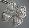 2.50CT DIAMOND 14KT WHITE GOLD 3D DOUBLE HEART INFINITY CLIP ON HANGING EARRINGS