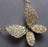 LARGE .56CT WHITE & BLACK DIAMOND 14KT YELLOW GOLD 3D BUTTERFLY LOVE LNECKLACE