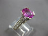 LARGE 2.66CT DIAMOND & AAA PINK SAPPHIRE 14KT WHITE GOLD ENGAGEMENT RING #26911