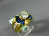 ESTATE 1.85CT DIAMOND & AAA SAPPHIRE 18KT YELLOW GOLD 3D CHANNEL ENGAGEMENT RING