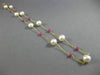 ESTATE AAA RUBY & PEARLS 14KT YELLOW GOLD 3D CLASSIC BY THE YARD NECKLACE #26222