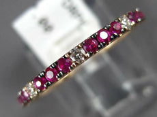 .39CT DIAMOND & AAA RUBY 14KT ROSE GOLD ROUND 2MM SEMI ETERNITY ANNIVERSARY RING