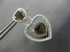 ESTATE .35CT DIAMOND & SMOKY TOPAZ 14KT WHITE GOLD MILGRAIN ROPE HEART EARRINGS