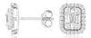 ESTATE .77CT DIAMOND 14KT WHITE GOLD ROUND & BAGUETTE SQUARE HALO STUD EARRINGS
