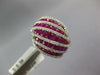 LARGE 2.85CT DIAMOND & AAA RUBY 14KT WHITE GOLD MULTI ROW CRISS CROSS FUN RING