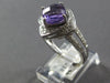 LARGE 2.46CT DIAMOND & AAA AMETHYST 14KT WHITE GOLD CUSHION & ROUND FLOWER RING