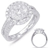 ESTATE 1.25CT DIAMOND 14K WHITE GOLD ROUND INVISIBLE FLOWER HALO HEART LOVE RING