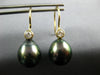 .20CT DIAMOND & TAHITIAN PEARL 18K YELLOW GOLD TEAR DROP ETOILE HANGING EARRINGS