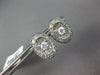 ESTATE 2.0CT DIAMOND 14K WHITE GOLD 3D ROUND OVAL FILIGREE CLUSTER STUD EARRINGS