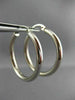 ESTATE LARGE 14KT WHITE GOLD 3D CLASSIC SHINY HANGING HOOP EARRINGS 3mm #25677