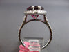 LARGE 6.01CT DIAMOND & AAA RHODOLITE 18KT WHITE GOLD PEAR SHAPE ENGAGEMENT RING