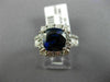 LARGE 2.23CT ROUND & BAGUETTE DIAMOND & SAPPHIRE 18KT WHITE GOLD ENGAGEMENT RING