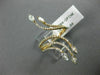 LARGE .69CT ROUND MARQUISE DIAMOND 18K ROSE GOLD MULTI ROW CRISS CROSS LEAF RING