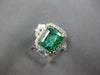 LARGE 4.65CT DIAMOND & AAA COLOMBIAN EMERALD 18KT 2 TONE GOLD 3D ENGAGEMENT RING