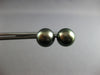 ESTATE LARGE AAA TAHITIAN PEARL 14KT WHITE GOLD 3D 11MM CLASSIC STUD EARRINGS